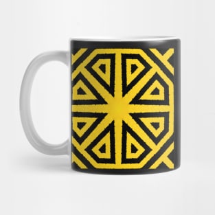 HIGHLY Visible Yellow and Black Line Kaleidoscope pattern (Seamless) 27 Mug